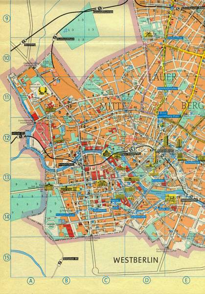 Karte Ost Berlin Und Berliner Mauer 1984